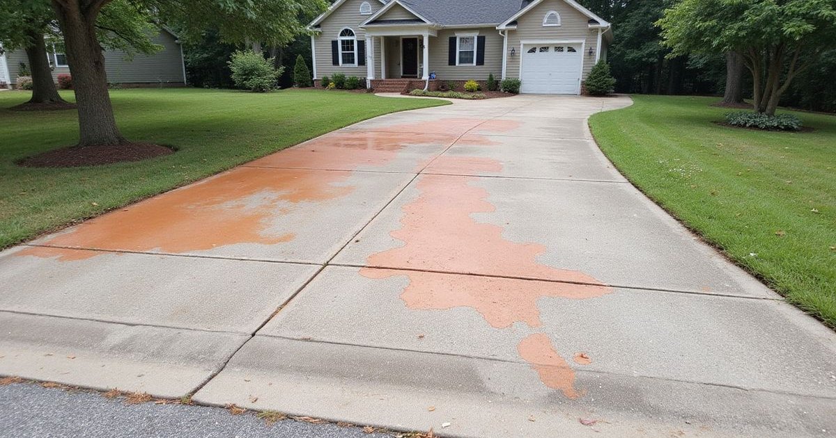 How to Remove Red Clay Stains from Concrete in North Carolina